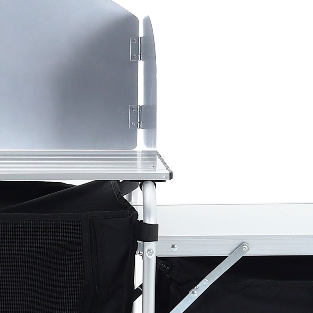 Black Camping Kitchen Stand Portable Storage