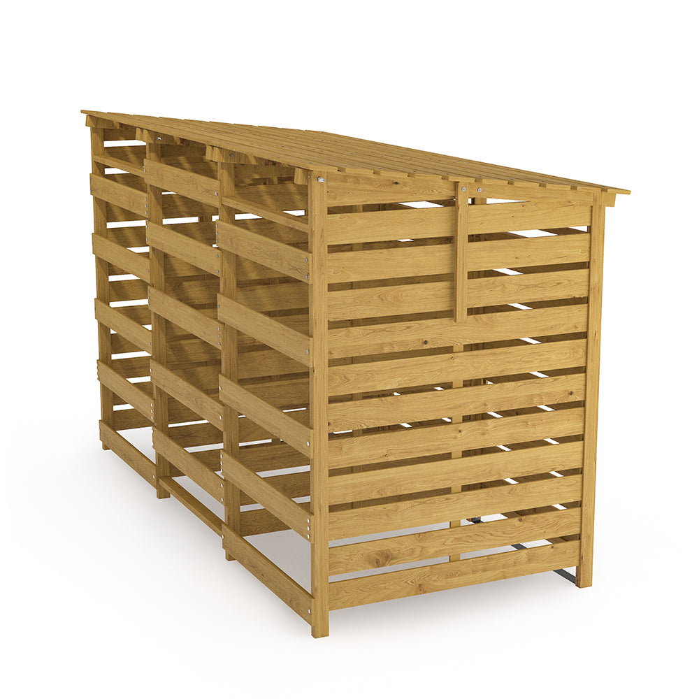 Outdoor Spruce Wood Trash Can Storage Shed