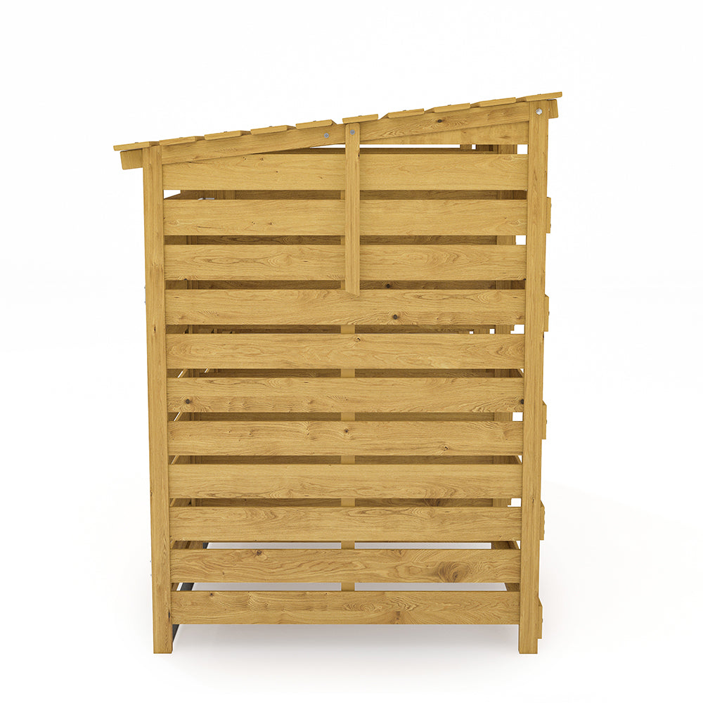 Outdoor Spruce Wood Trash Can Storage Shed