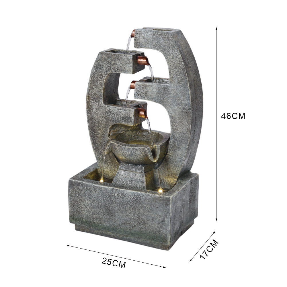 Resin Tiered Solar Water Fountain
