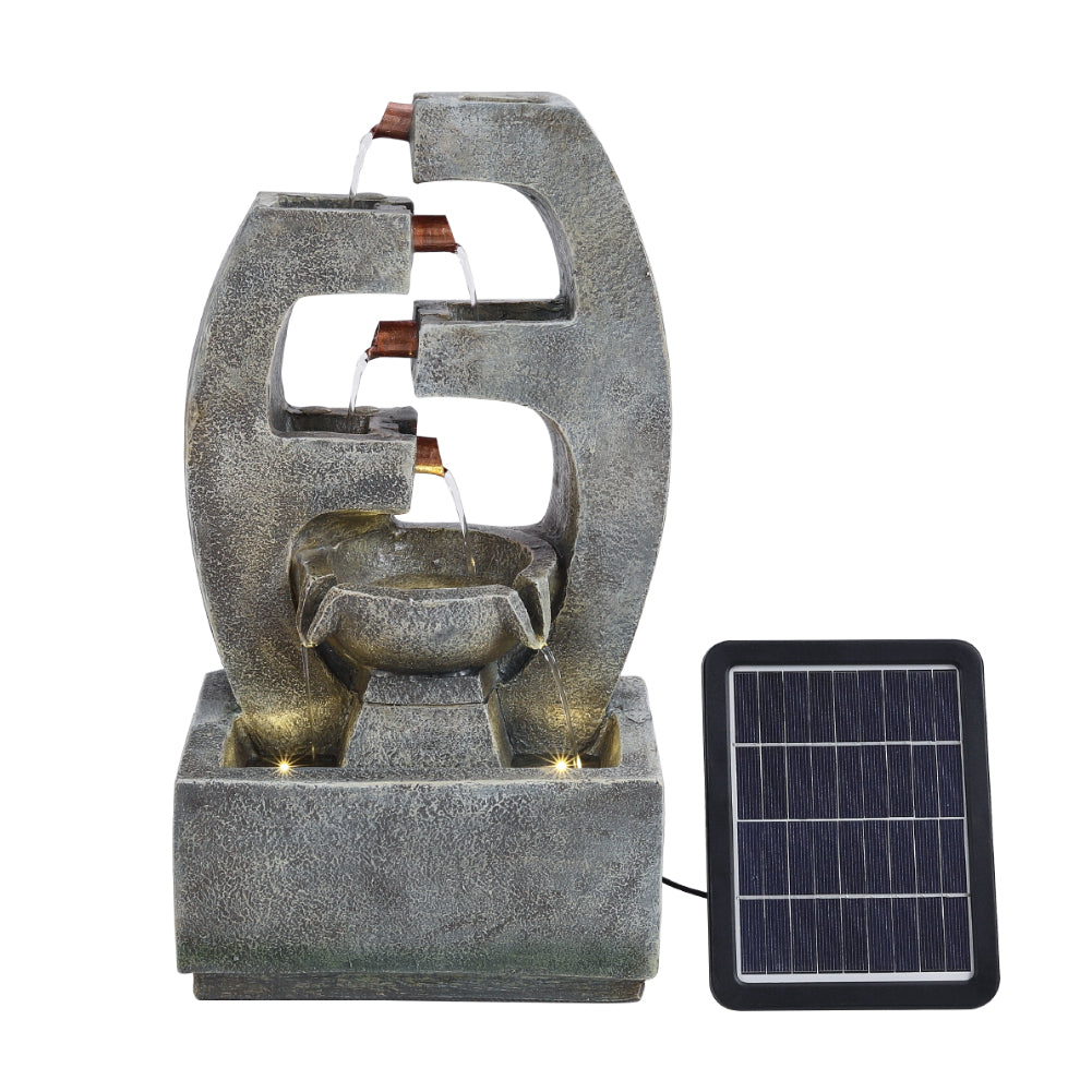 Resin Tiered Solar Water Fountain