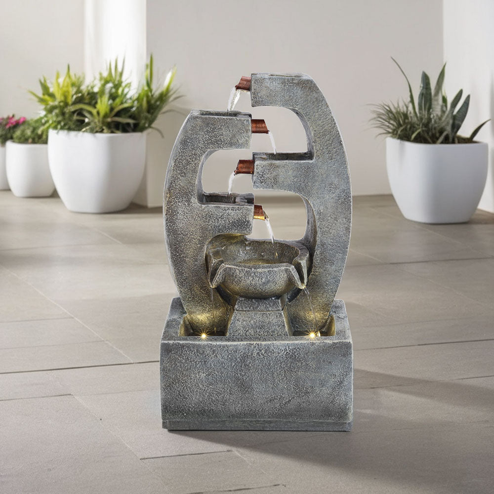 Resin Tiered Solar Water Fountain