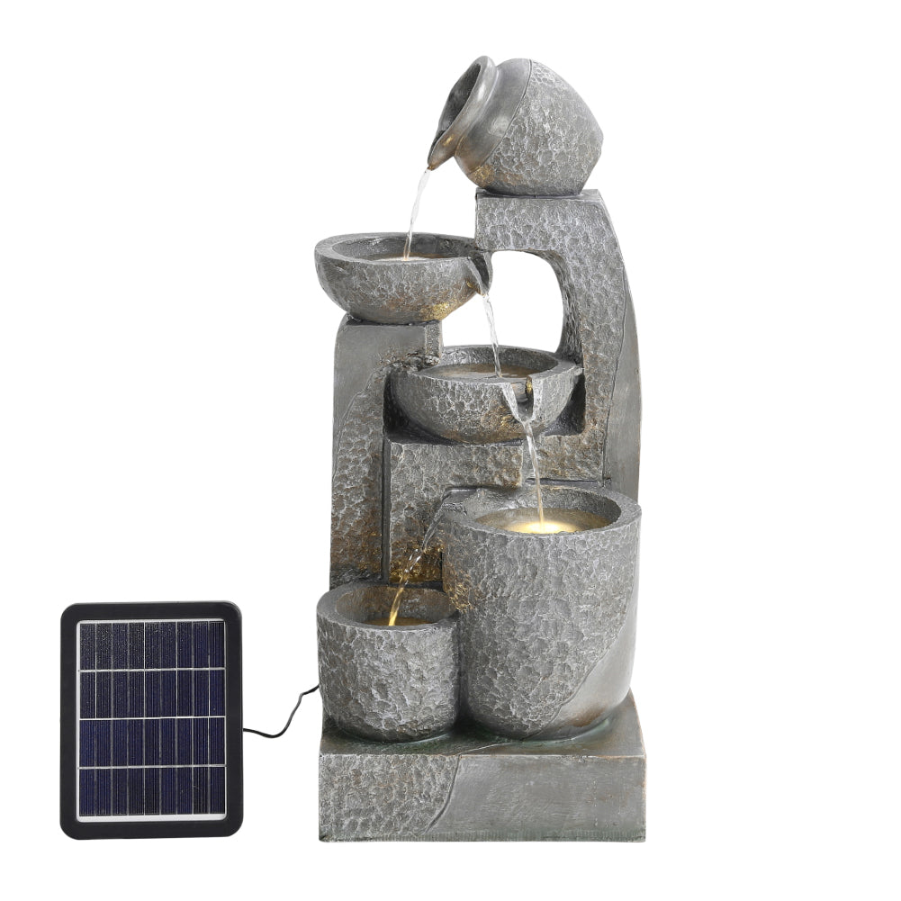 Cascade Solar-powered Water Fountain for Outdoors