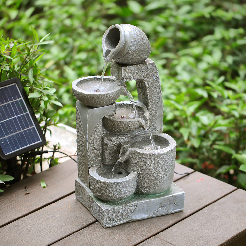 Cascade Solar-powered Water Fountain