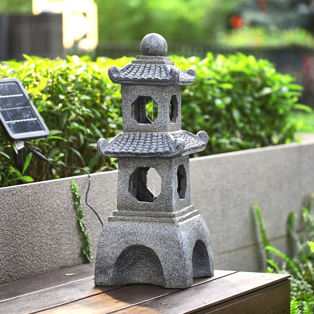 Pagoda Solar Garden Fountain