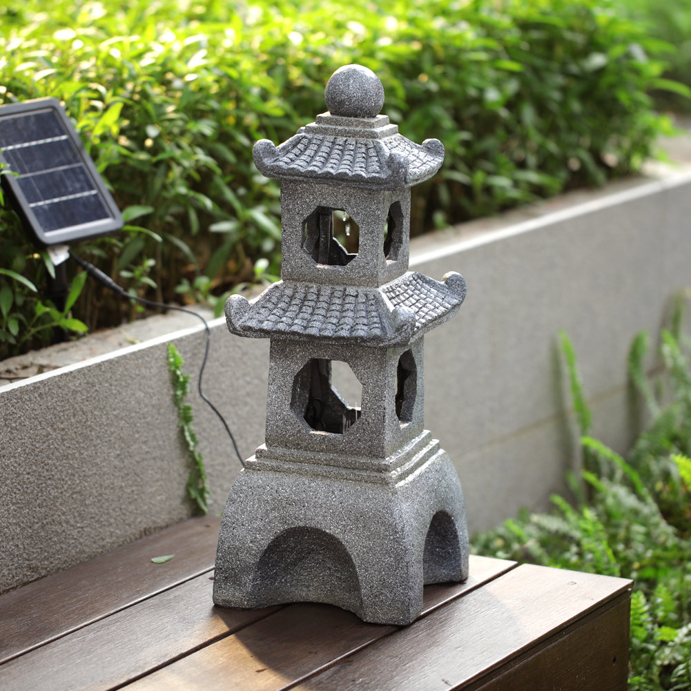 Pagoda Solar Garden Fountain