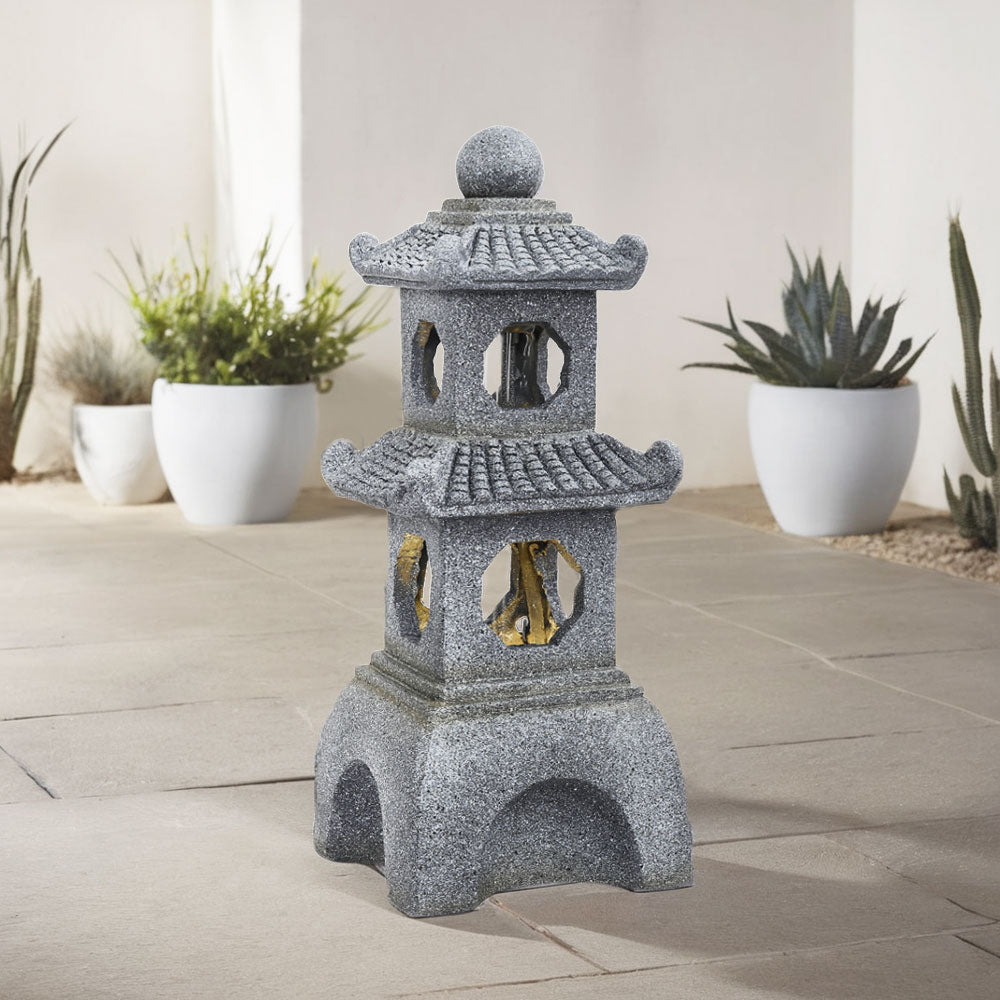 Pagoda Solar Garden Fountain
