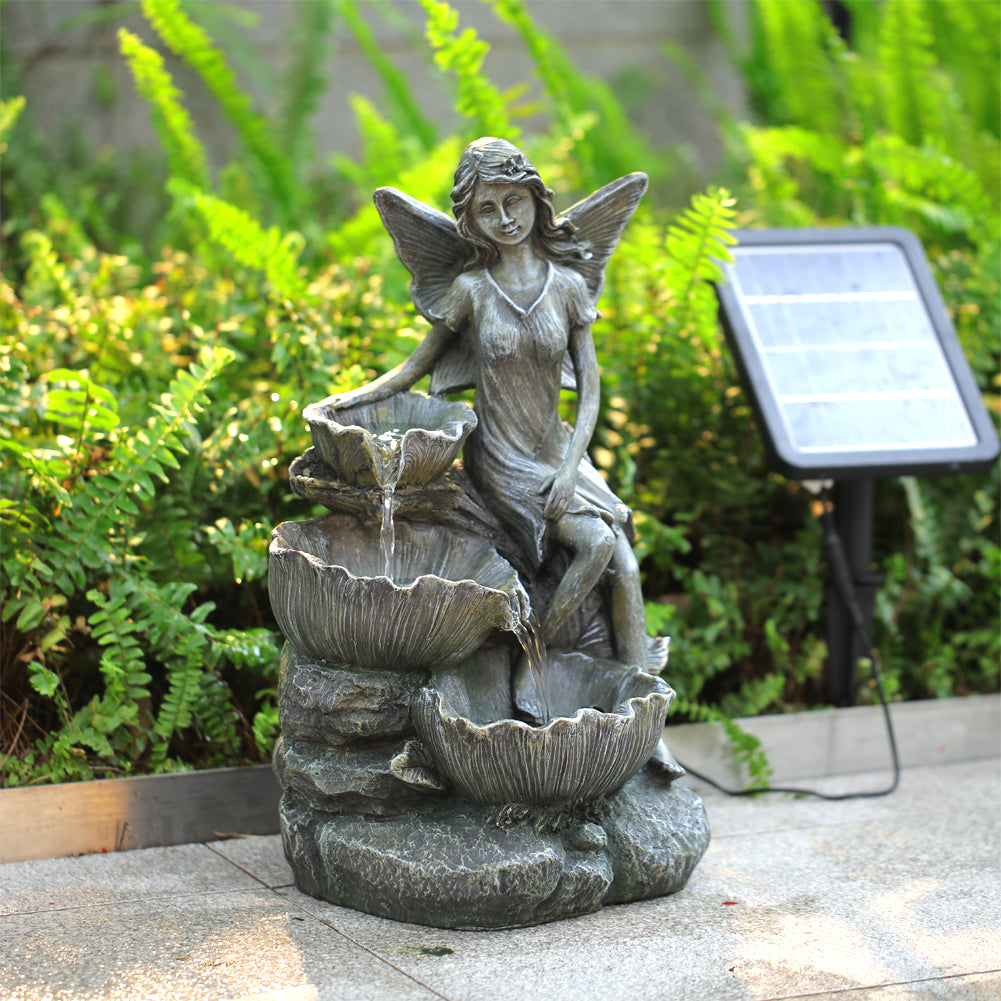 Fairy Solar Resin Water Fountain
