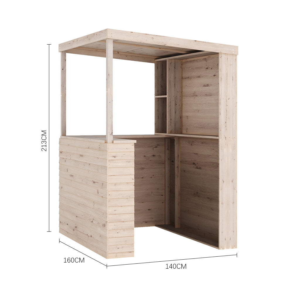 140CM Wide Solid Wood Garden Pub Bar Shed