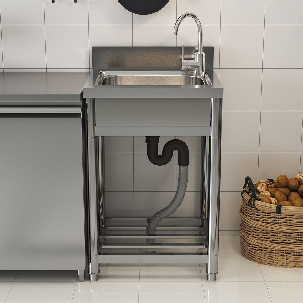 Commercial Kitchen Sink with Bottom Shelf