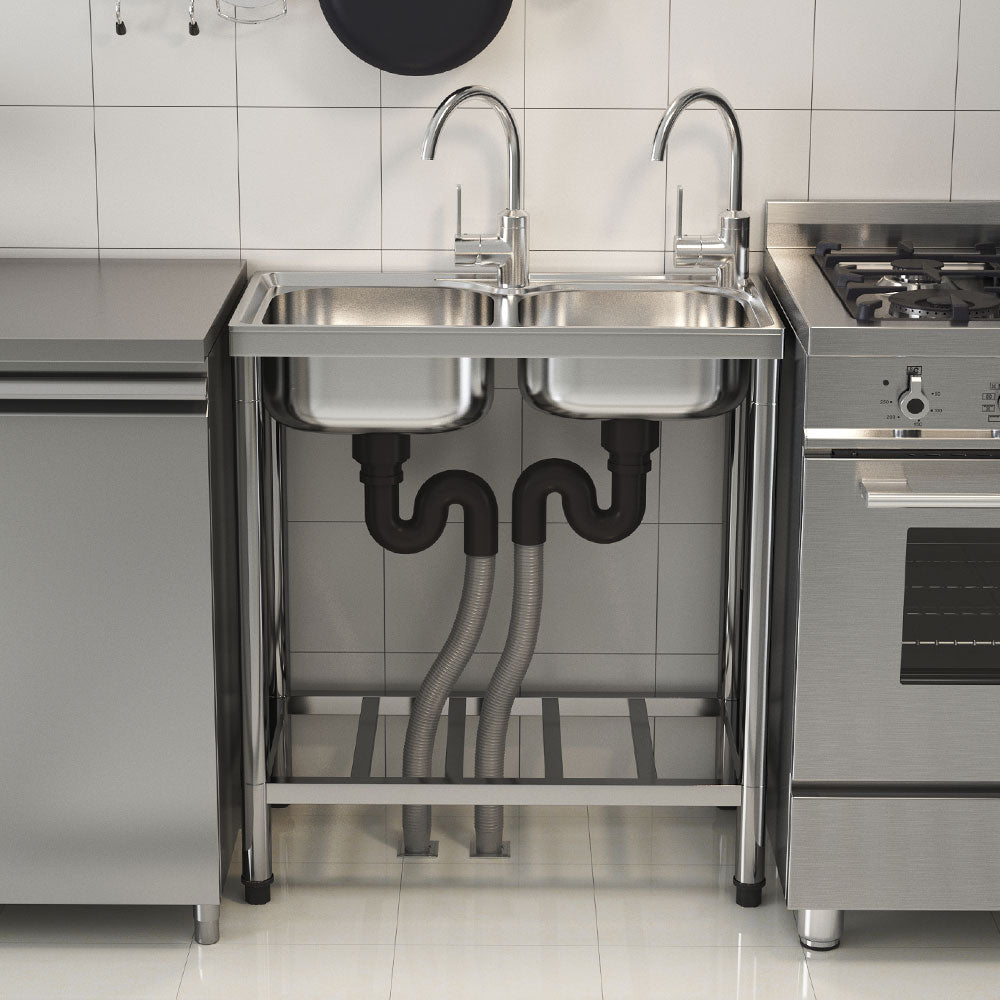 Two Compartment Stainless Steel Sink