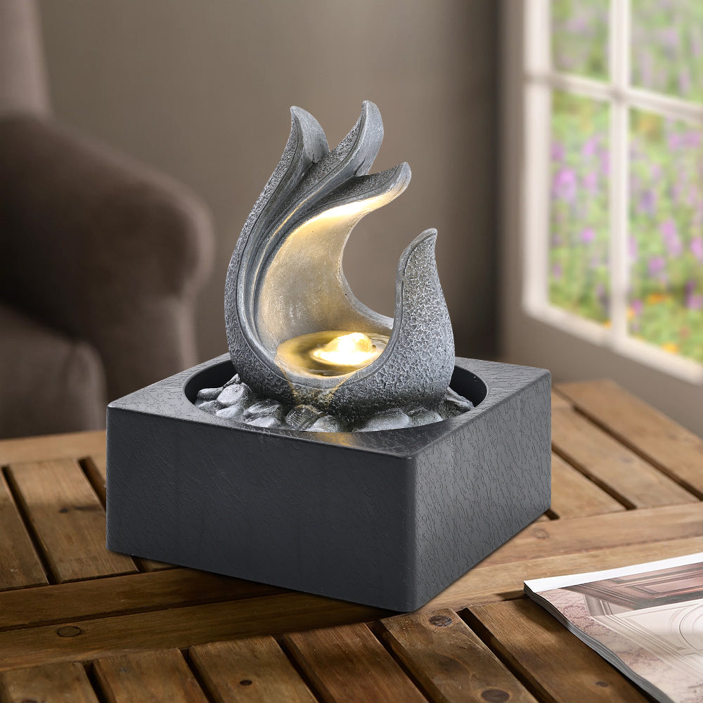 LED Tabletop Resin Water Fountain