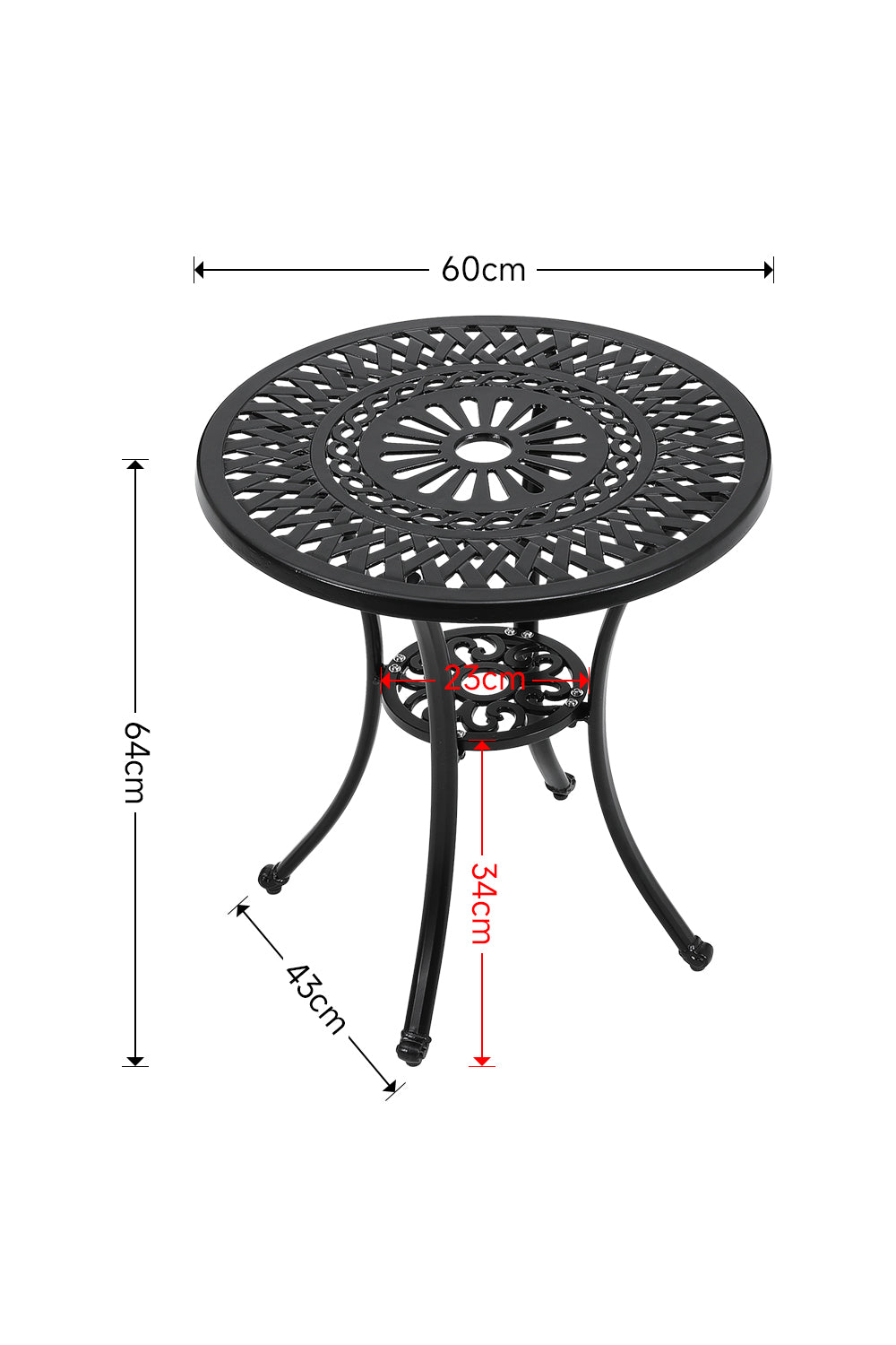 Cast Aluminum Round Patio Dining Table