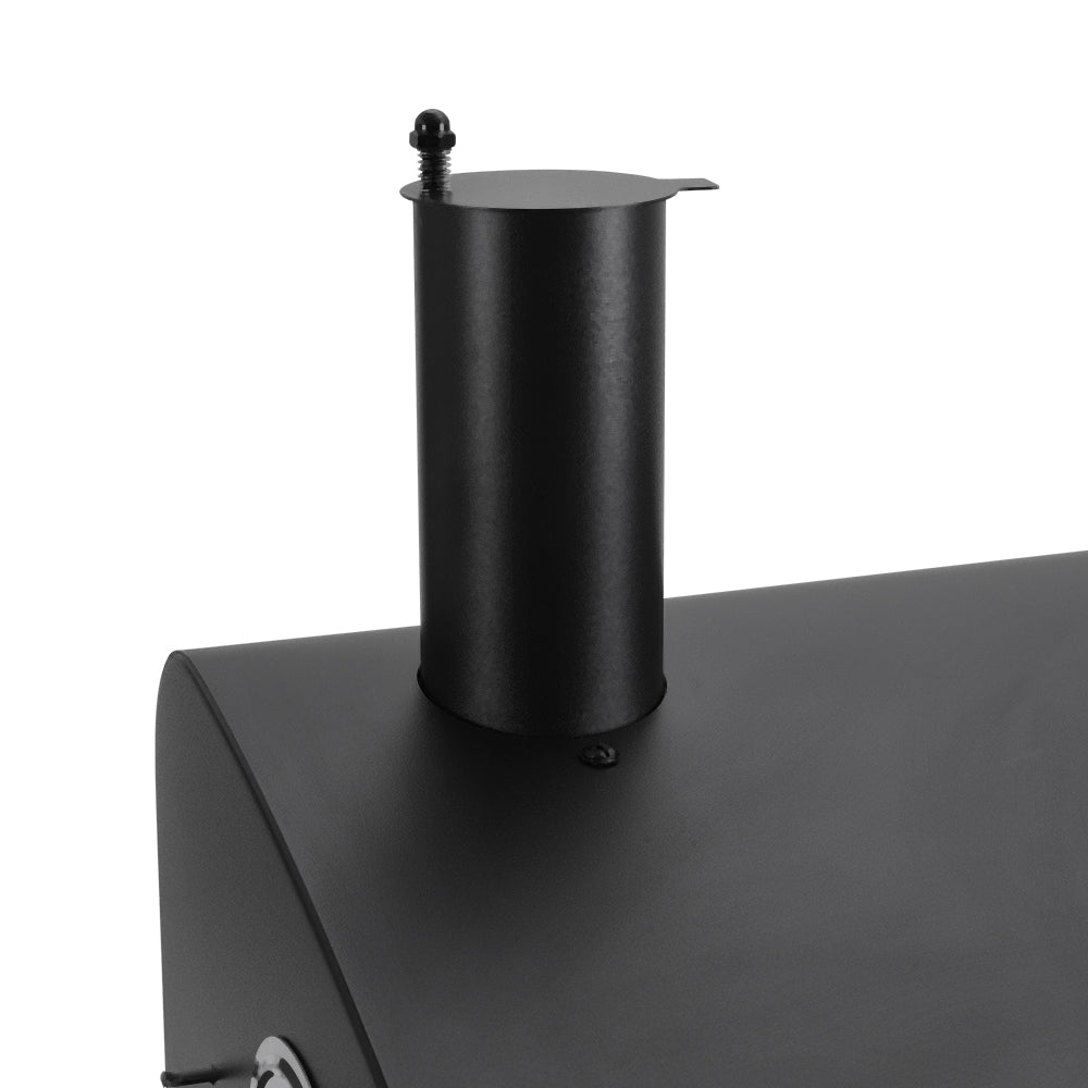Black Outdoor Charcoal Grill with Smoke Stack
