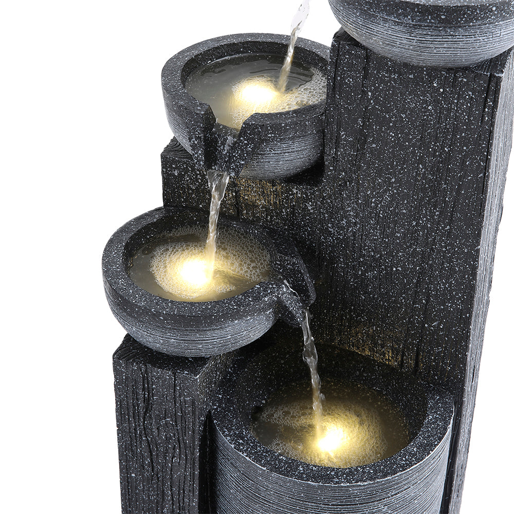 Outdoor Solar-Powered Water Fountain Rockery Decor