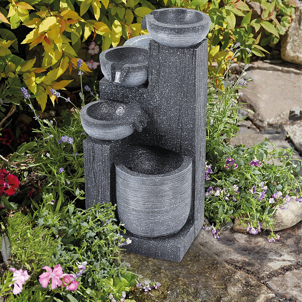 Outdoor Solar-Powered Water Fountain Rockery Decor