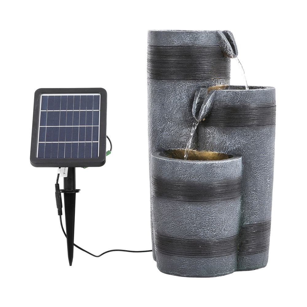 48CM Height Solar-Powered Garden Cascading Water Fountain with LED Light