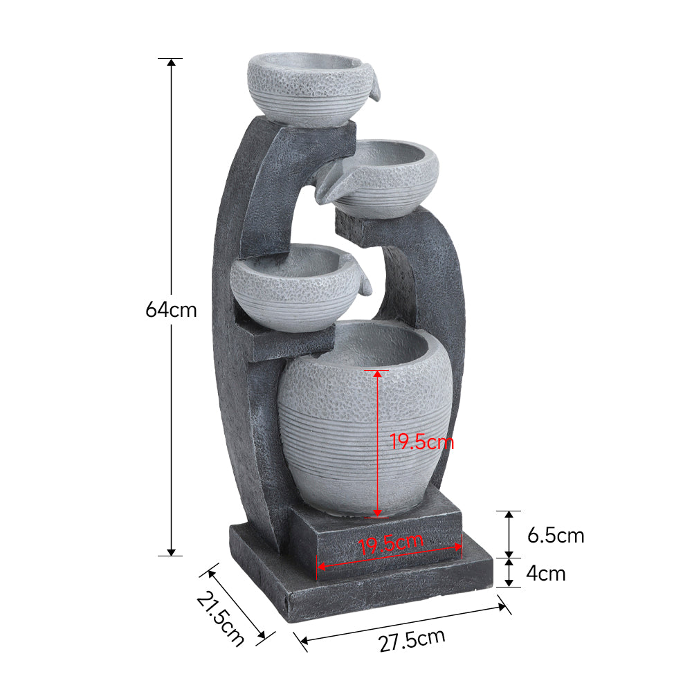 Outdoor Solar-Powered Water Fountain Rockery Decor