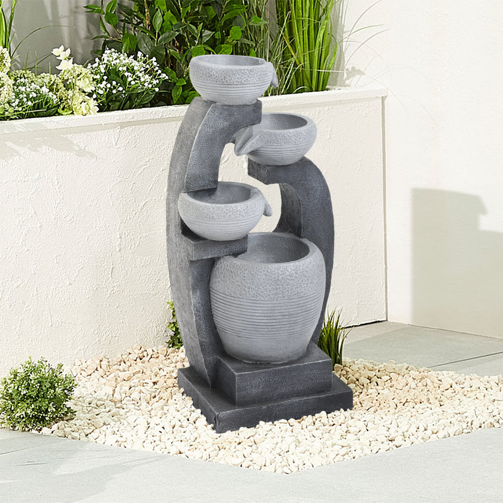 Outdoor Solar-Powered Water Fountain Rockery Decor