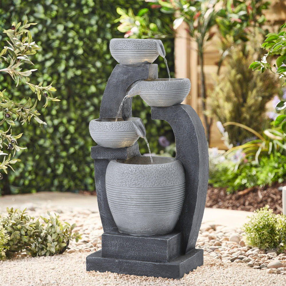 Outdoor Solar-Powered Water Fountain Rockery Decor