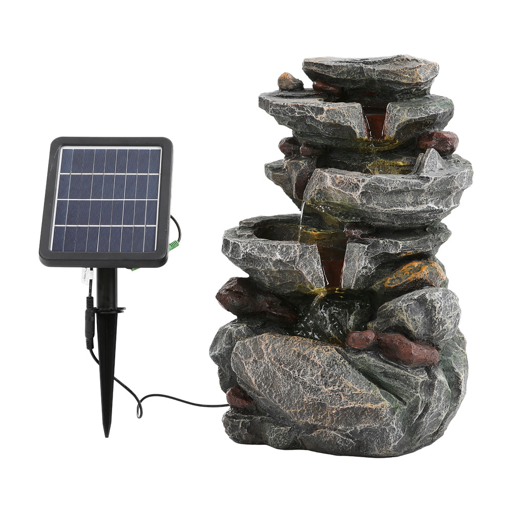 Outdoor Solar-Powered Water Fountain Rockery Decor