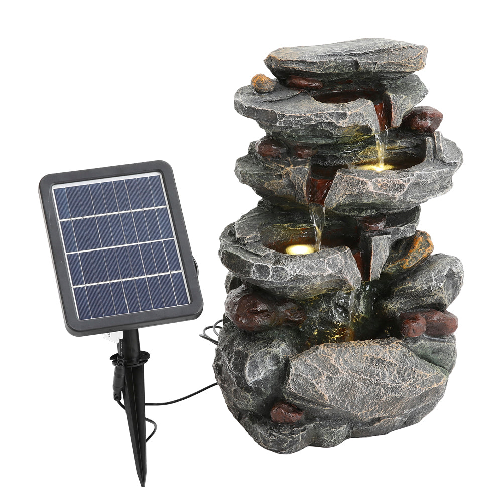 Outdoor Solar-Powered Water Fountain Rockery Decor