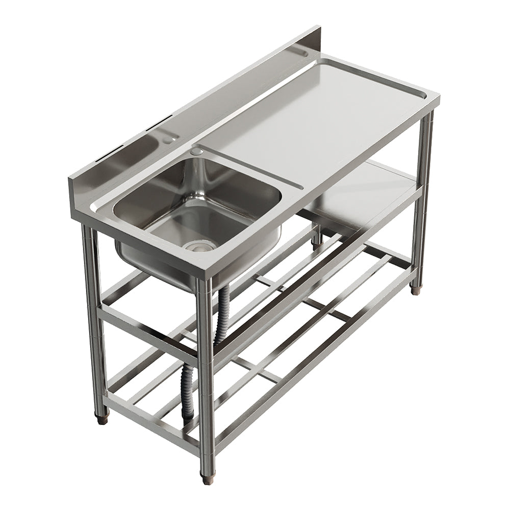 Durable Stainless Steel Sink with Side Drainer