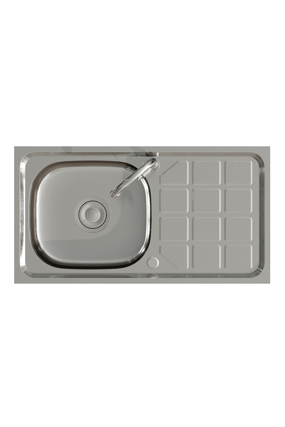 Stainless Steel One Compartment Sink with Shelves and Drainboard