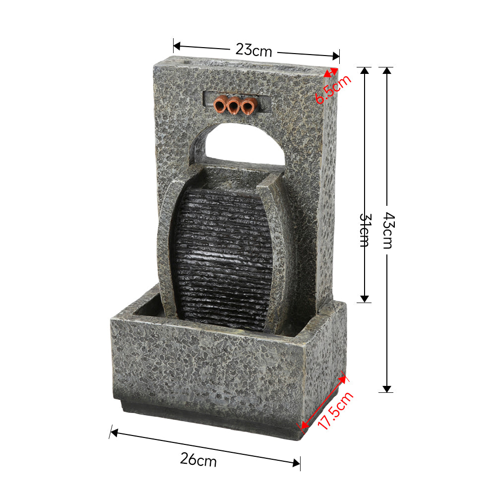 43CM Height Garden Cascading Water Fountain with LED Light