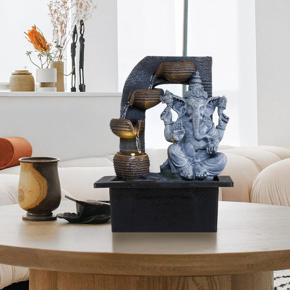 Indoor Tabletop Fountain Ganesha Decor