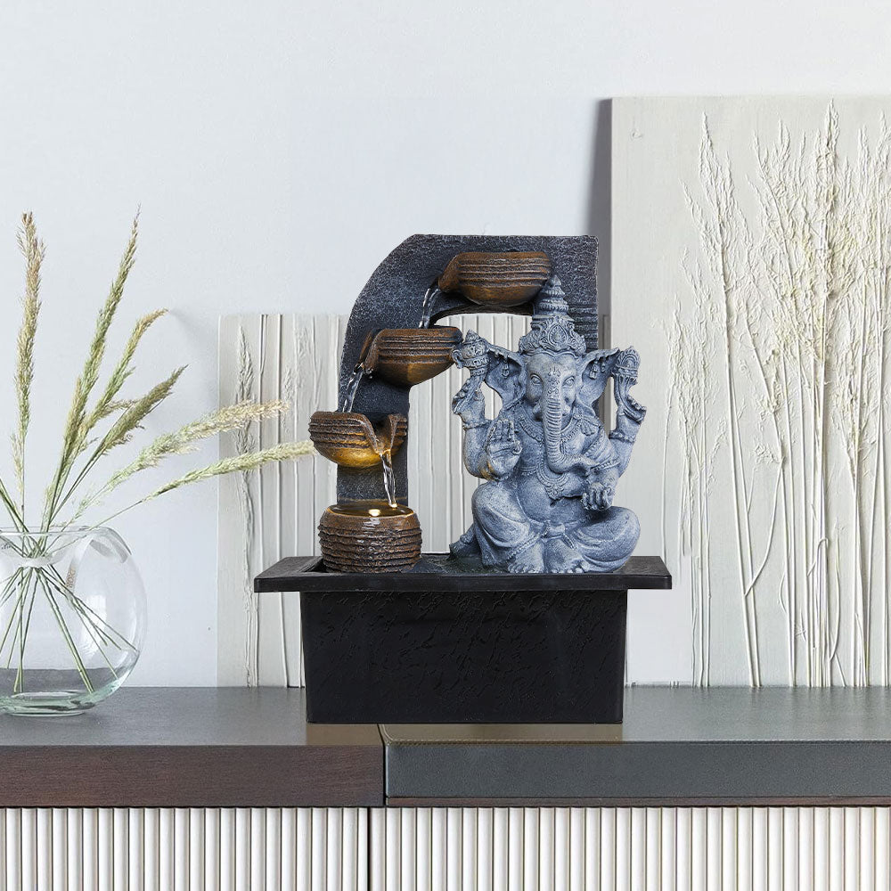 Indoor Tabletop Fountain Ganesha Decor