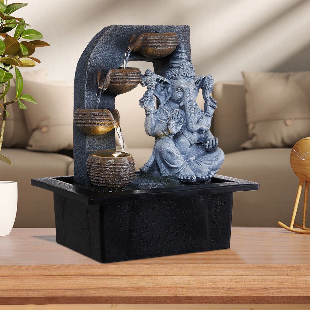 Indoor Tabletop Fountain Ganesha Decor