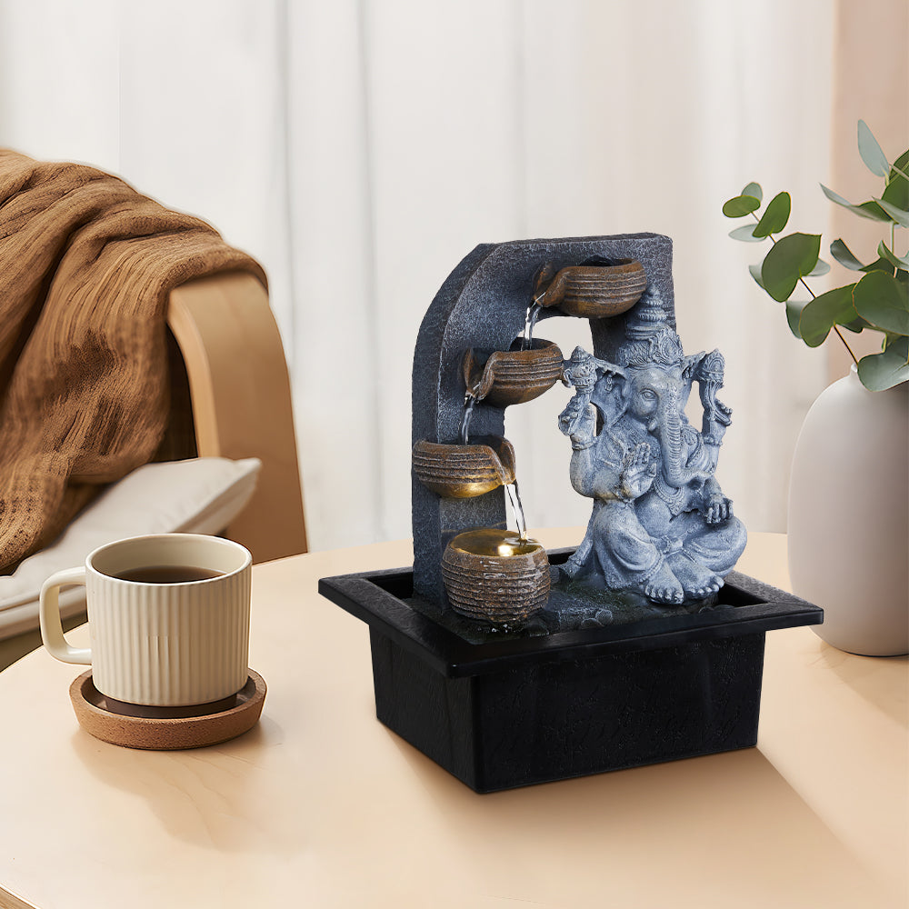 Indoor Tabletop Fountain Ganesha Decor