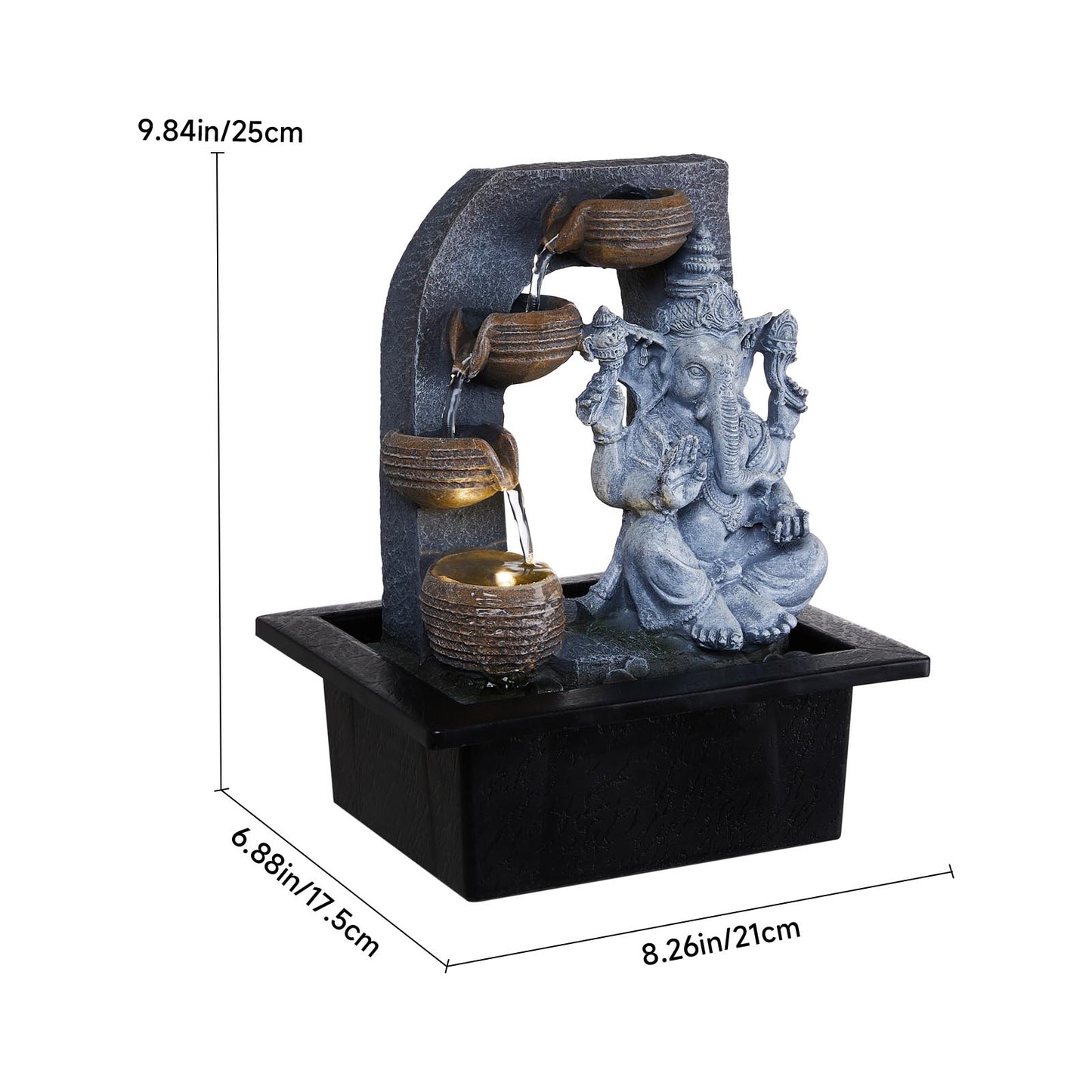 Indoor Tabletop Fountain Ganesha Decor