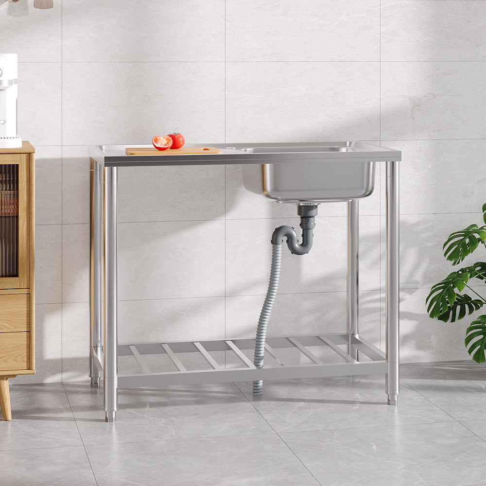201 Stainless Steel Commercial Sink with Drainboard