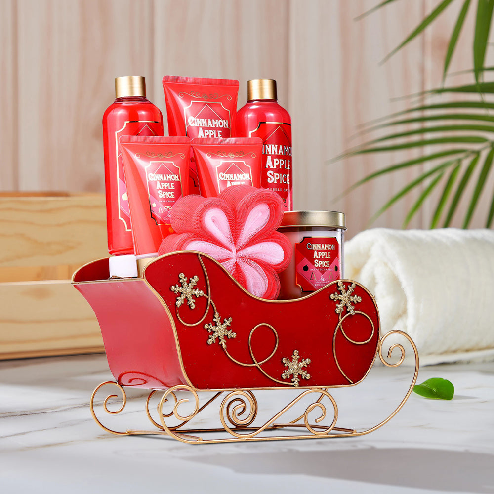 8 Piece Cinnamon Apple Spice Bath and Spa Gift Set
