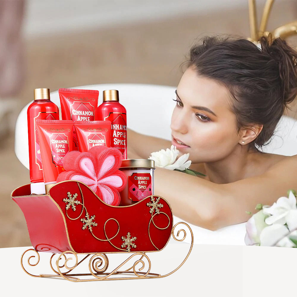 8 Piece Cinnamon Apple Spice Bath and Spa Gift Set