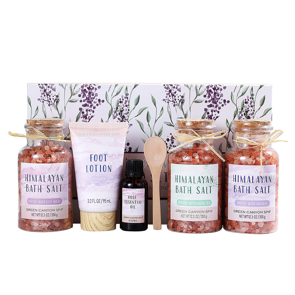 6 Pcs Himalayan Bath Salts Foot Soaks Spa Gift Set