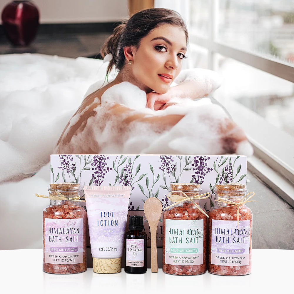 6 Pcs Himalayan Bath Salts Foot Soaks Spa Gift Set