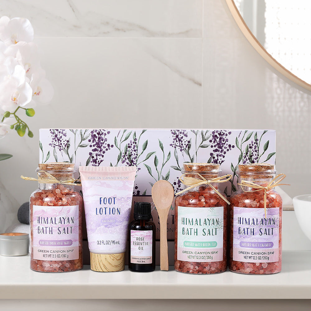 6 Pcs Himalayan Bath Salts Foot Soaks Spa Gift Set