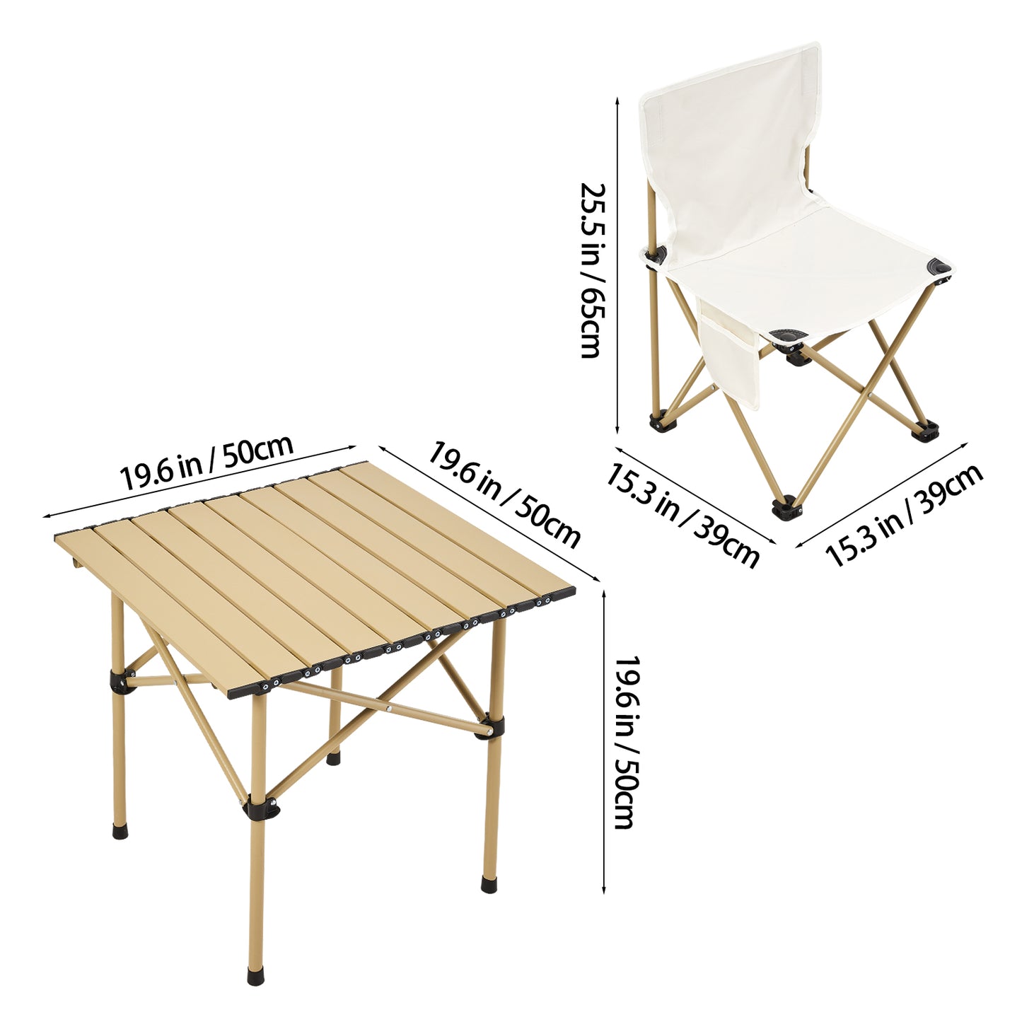 Portable Folding Camping Table with Two Chairs
