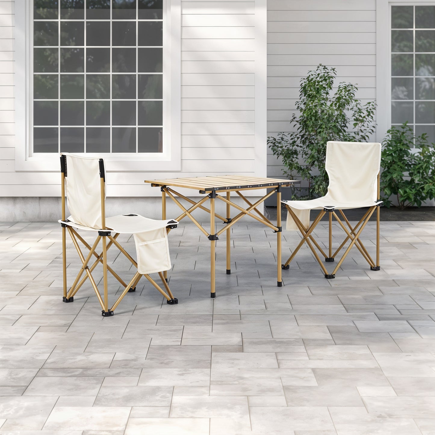 Portable Folding Camping Table with Two Chairs