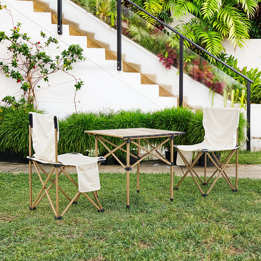 Portable Folding Camping Table with Two Chairs