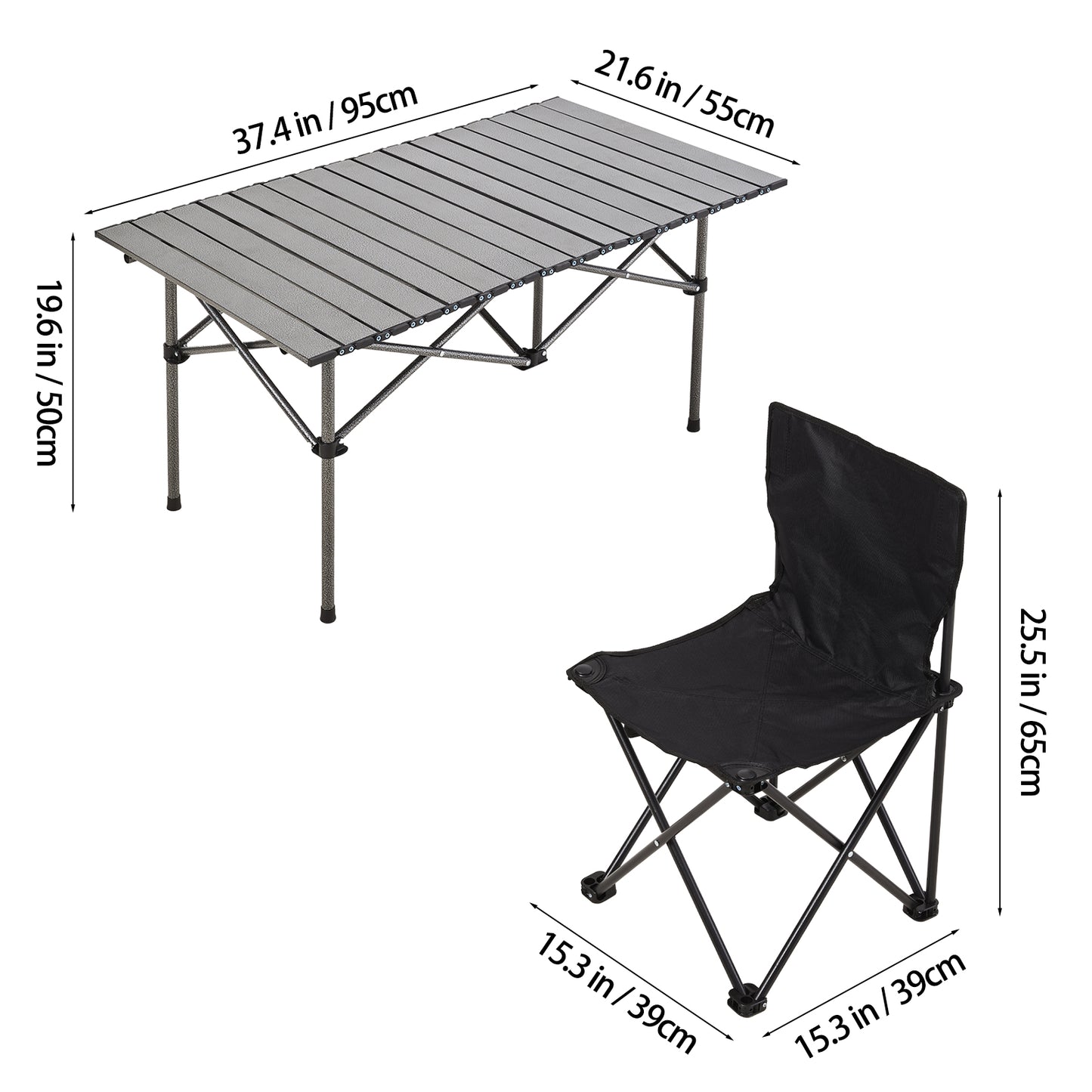Portable Folding Camping Table with 4 Chairs