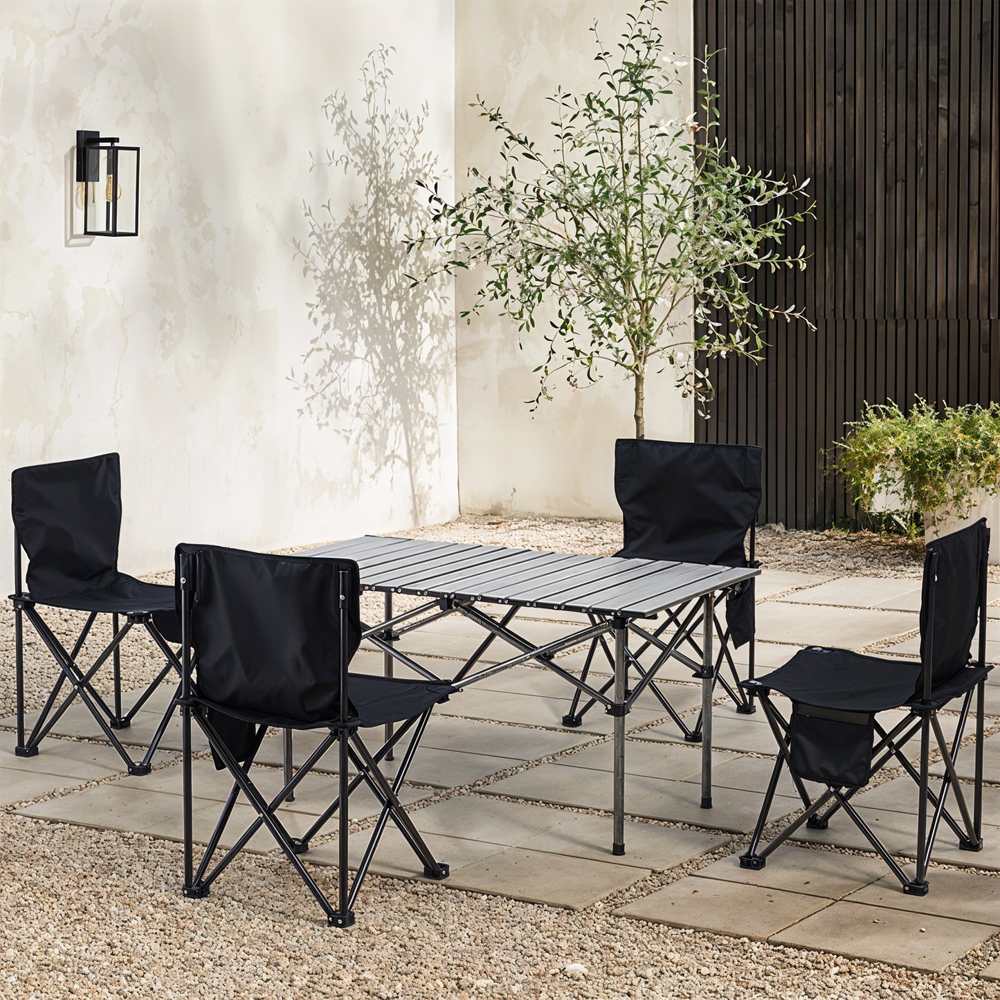 Portable Folding Camping Table with 4 Chairs
