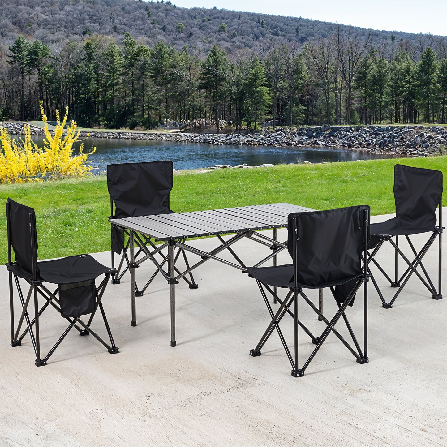 Portable Folding Camping Table with 4 Chairs