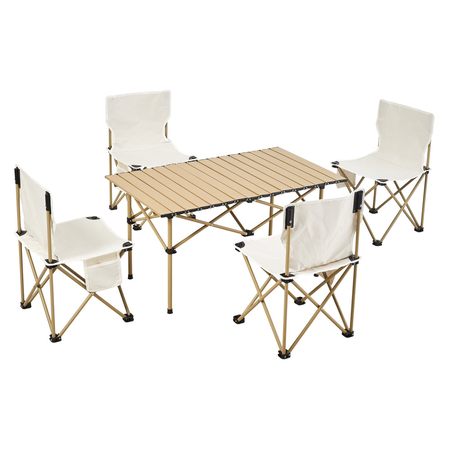 Portable Folding Camping Table with 4 Chairs