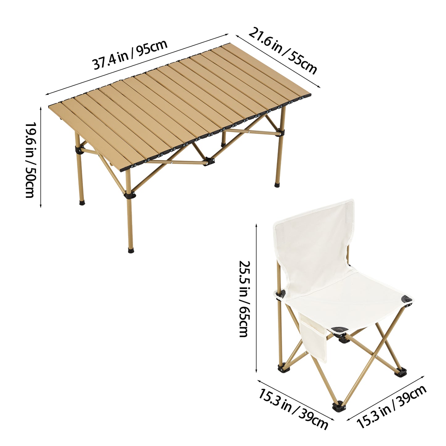 Portable Folding Camping Table with 4 Chairs