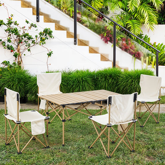 Portable Folding Camping Table with 4 Chairs