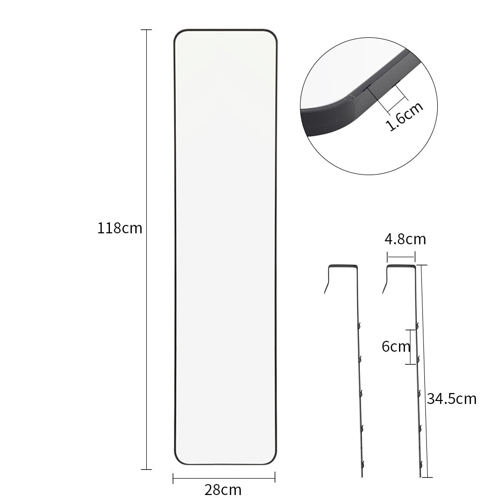 Full Length Mirror with Rounded Corners Door Hanging